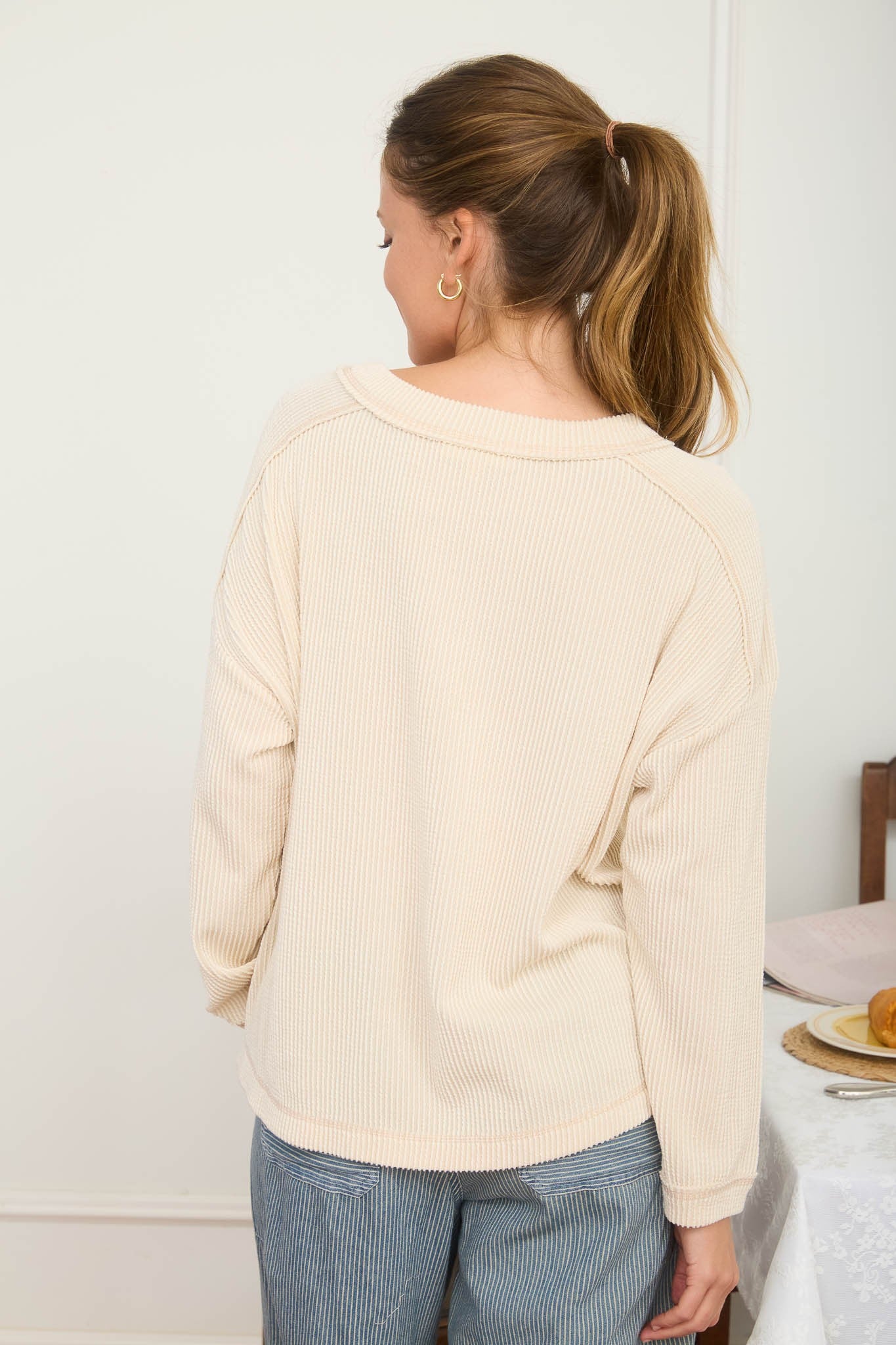 Morning Oat Ribbed Top